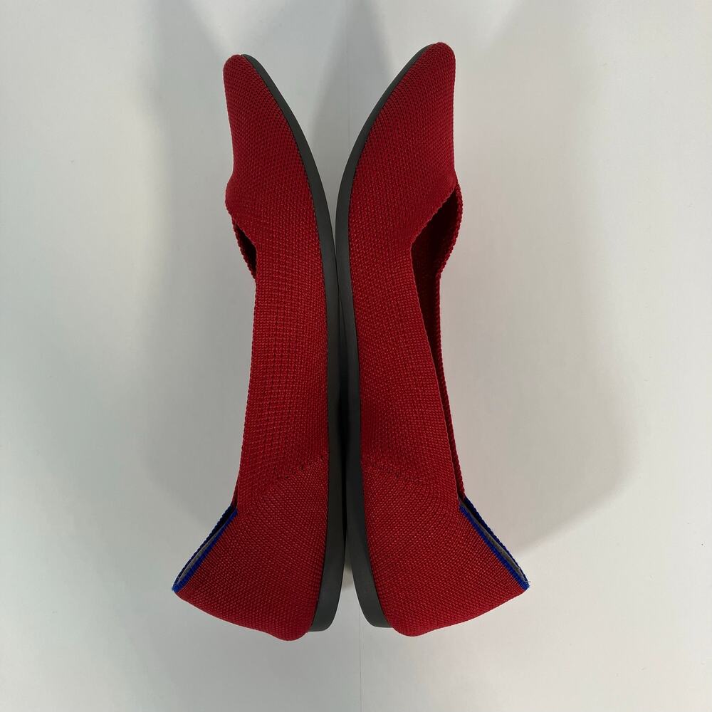 Rothy's The Point Bright Red Knit Fabric Pointed Toe Slip On Ballet Flats - Picture 12 of 16